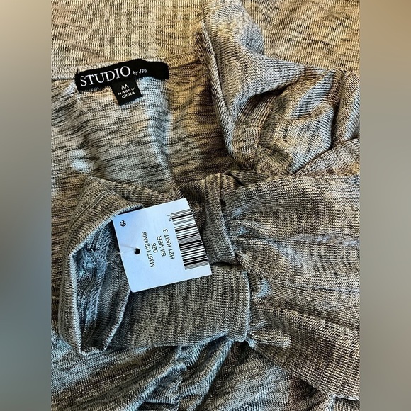 NWT John Paul Richards INC JPR Studio Metallic Ruched Silver Knit Medium - Picture 12 of 12